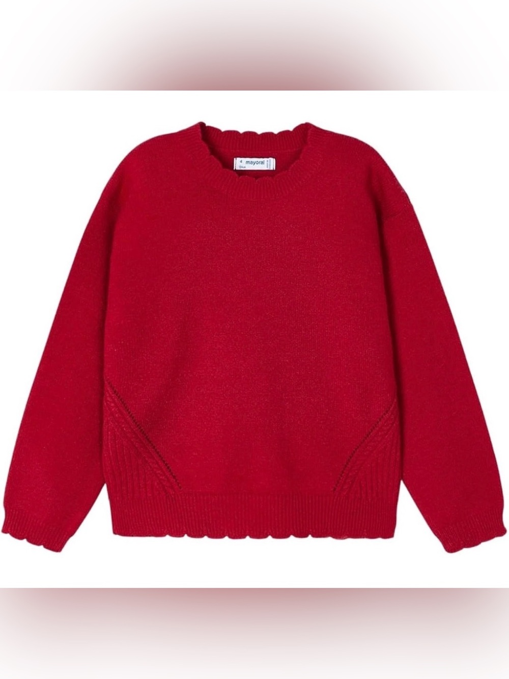 Mayoral red knit lightweight sweater Girls size 9y boutique